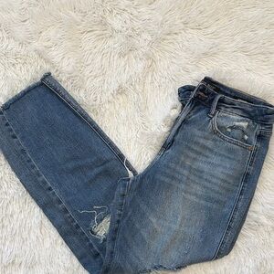 Classic Distressed Blue Denim Jeans